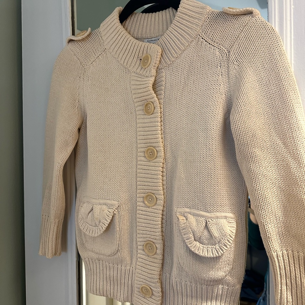 Banana Republic Beige Knit Cardigan